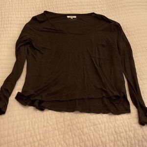 Madewell Women's Dark Brown Long Sleeve Top